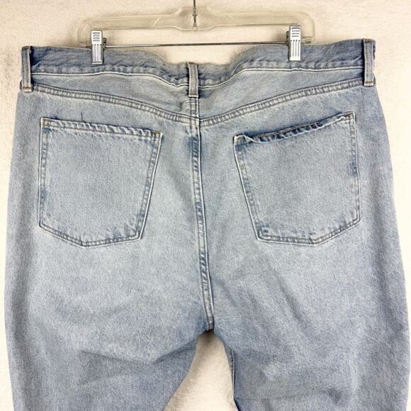 Old Navy High-Waisted Slouchy Straight Distressed Non-Stretch Jean Nessa Wash 18 - Picture 11 of 16